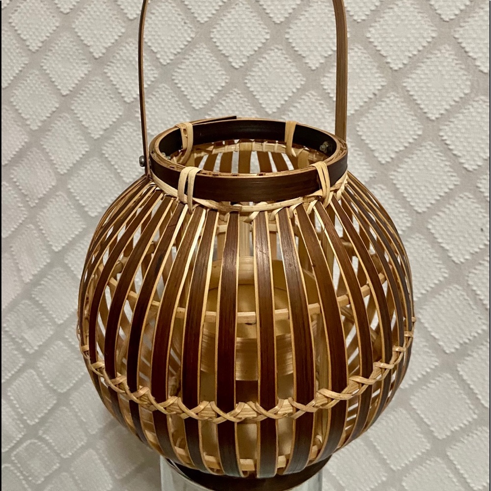Farmhouse Boho Rattan Candle Holder